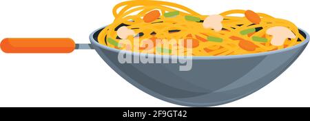 Wok-Pan-Symbol. Cartoon von Wok Pan Vektor-Symbol für Web-Design isoliert auf weißem Hintergrund Stock Vektor