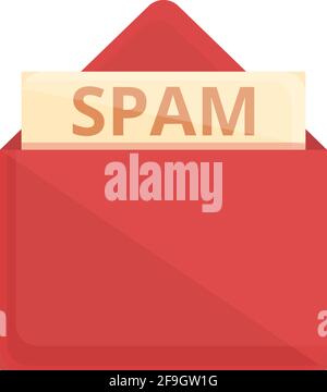 Symbol für Spam-Mail-Malware. Cartoon von Spam-Mail Malware-Vektor-Symbol für Web-Design auf weißem Hintergrund isoliert Stock Vektor