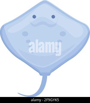 Stingray-Symbol in der Draufsicht. Cartoon von Draufsicht Stingray Vektor-Symbol für Web-Design isoliert auf weißem Hintergrund Stock Vektor