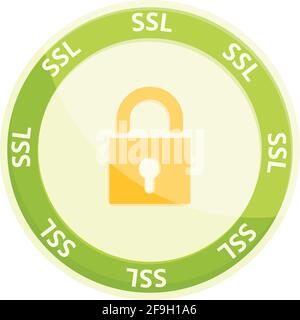 Symbol für digitales ssl-Zertifikat. Cartoon von Digital ssl-Zertifikat Vektor-Symbol für Web-Design isoliert auf weißem Hintergrund Stock Vektor