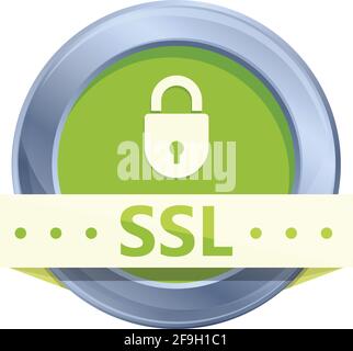 SSL-Zertifikatsymbol für die Verschlüsselung. Cartoon von Verschlüsselung ssl-Zertifikat Vektor-Symbol für Web-Design isoliert auf weißem Hintergrund Stock Vektor
