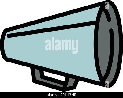 Symbol für Film-Megaphon. Vektorsymbol für „Umriss“-Film-Megaphon für Webdesign auf weißem Hintergrund isoliert Stock Vektor
