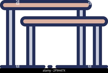 Symbol für ungleichmäßige Gymnastik-Balken. Kontur Gymnastik ungleichmäßige Balken Vektor-Symbol für Web-Design isoliert auf weißem Hintergrund Stock Vektor