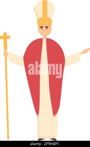 Katholische Papa-Ikone. Cartoon der katholischen Papa Vektor-Symbol für Web-Design isoliert auf weißem Hintergrund Stock Vektor
