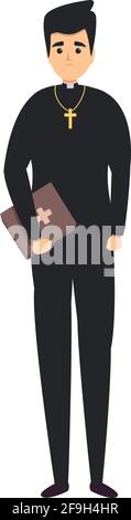 Ikone des amerikanischen Priesters. Cartoon von amerikanischen Priester Vektor-Symbol für Web-Design isoliert auf weißem Hintergrund Stock Vektor