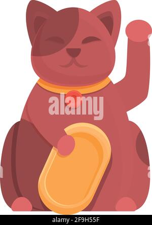 Hallo Glückspilz Symbol. Cartoon von Hallo Glückliche Katze Vektor-Symbol für Web-Design auf weißem Hintergrund isoliert Stock Vektor