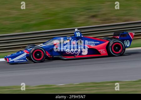 Birmingham, Alabama, USA. April 2021. ALEX PALOU (10) aus Barcelona, Spanien, übt für den Honda Indy Grand Prix von Alabama im Barber Motorsports Park in Birmingham, Alabama. Kredit: Eddie Hurskin Grindstone Medien/ASP/ZUMA Wire/Alamy Live Nachrichten Stockfoto