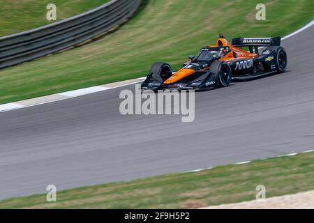 Birmingham, Alabama, USA. April 2021. PATO OWARD (5) aus Monterey, Mexiko, übt im Barber Motorsports Park in Birmingham, Alabama, für den Honda Indy Grand Prix von Alabama. Kredit: Eddie Hurskin Grindstone Medien/ASP/ZUMA Wire/Alamy Live Nachrichten Stockfoto