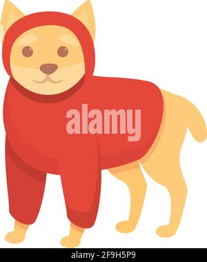 Symbol für rote Hundekleidung. Cartoon von Red Dog Kleidung Vektor-Symbol für Web-Design auf weißem Hintergrund isoliert Stock Vektor