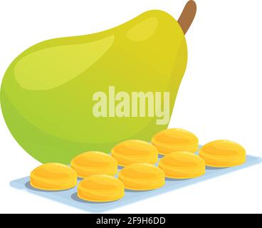 Symbol für Tropfen des Birnenhustens. Cartoon von Pear Husten Tropfen Vektor-Symbol für Web-Design isoliert auf weißem Hintergrund Stock Vektor