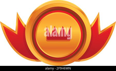 Symbol für die Platzierung der Kronenmedaille. Cartoon der Rangliste Krone Medaille Vektor-Symbol für Web-Design isoliert auf weißem Hintergrund Stock Vektor