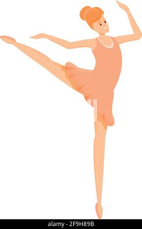 Ballerina-Symbol für Kinder. Cartoon von Kindern Ballerina Vektor-Symbol für Web-Design isoliert auf weißem Hintergrund Stock Vektor