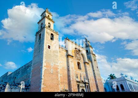 Mexiko, Kathedrale von Merida, älteste Kathedrale Lateinamerikas. Stockfoto