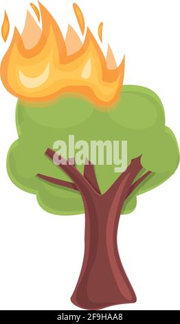 Waldfeuerbaum-Symbol. Cartoon von Wald Feuer Baum Vektor-Symbol für Web-Design isoliert auf weißem Hintergrund Stock Vektor