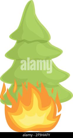 Symbol für Waldbrand-Tannenbaum. Cartoon von Wald Feuer Tannenbaum Vektor-Symbol für Web-Design isoliert auf weißem Hintergrund Stock Vektor
