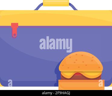 Schulfrühstück american Burger Ikone. Cartoon von Schulfrühstück american Burger Vektor-Symbol für Web-Design isoliert auf weißem Hintergrund Stock Vektor