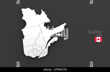 Stadtplan Von Quebec. 3D-Kartenserie von Städten in Kanada. Stockfoto