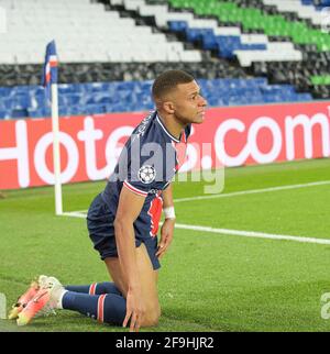Kylian MBAPPE (PSG) Soccer Champions League, Viertelfinalspiel, Paris St. Germain (PSG) - FC Bayern München (M) 0:1, am 13. April 2021 in Paris/Frankreich. â Verwendung weltweit Stockfoto