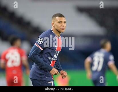 Kylian MBAPPE (PSG) Soccer Champions League, Viertelfinalspiel, Paris St. Germain (PSG) - FC Bayern München (M) 0:1, am 13. April 2021 in Paris/Frankreich. â Verwendung weltweit Stockfoto