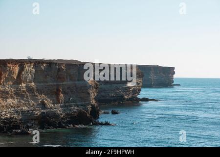 Malerische Meereslandschaft. Küste der Tarhankut-Halbinsel. Krim. Stockfoto