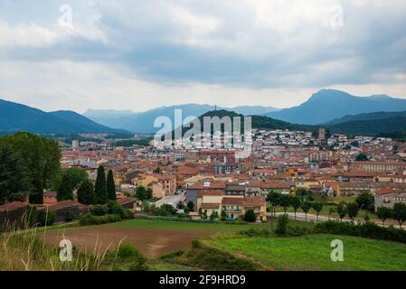 Blick auf die Stadt Olot, Girona, Spanien Stockfoto