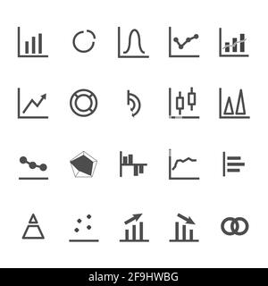 Symbol für die Grafik des Geschäftsdiagramms. Linearer Wachstumsdiagramm Finanzvektor. Abstraktes statistisches Symbol. 320 x 320 Pixel. Stock Vektor