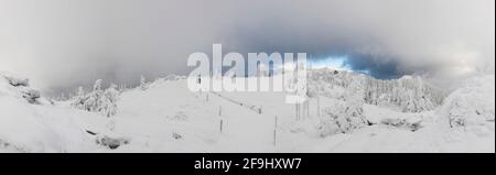 Landschaft im Winter. Großer Arber, Böhmerwald, Bayern, Deutschland Stockfoto