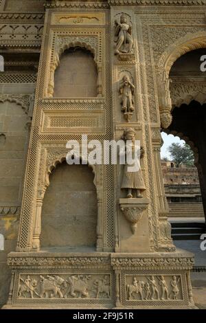 Maheshwar, Indien - 2021. März: Detail des Ahilya Fort in Maheshwar am 18. März 2021 in Madhya Pradesh, Indien. Stockfoto