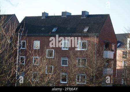 Modernes Wohnhaus aus Backstein, Mehrfamilienhaus, , Bremen, Deutschland, Europa Stockfoto