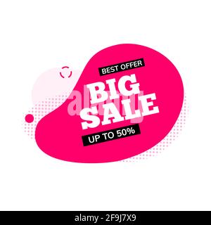 Big Sale Banner Element Promo Rabatt Form. Vektor-Design Verkauf promo Titel Hintergrund Stock Vektor