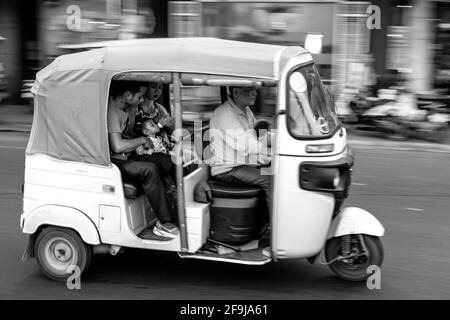 Eine Auto-rikscha (Motorrad) Taxi, Phnom Penh, Kambodscha. Stockfoto