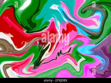 Super Duper wunderschöne abstrakte Malerei. Hintergrund der Technik für flüssige Farben. Gemälde mit Marmoreffekt. Hintergrund für Tapeten, Poster, Karten Stockfoto