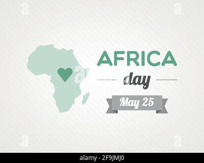Afrika-Tag. Mai 25. Afrikas Kartensymbol. Vektorgrafik, flaches Design Stock Vektor