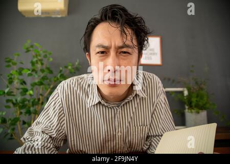 Anzeige des Video-Chats Stockfoto