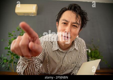 Anzeige des Video-Chats Stockfoto