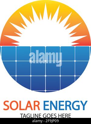 Solar logo Energie Symbol vektor design Stock Vektor