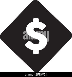 USD Zeichen Symbol Vektor Dollar Symbol Währung für Geschäft und Finanzen in einer flachen Farbe Glyphe Piktogramm Illustration Stock Vektor