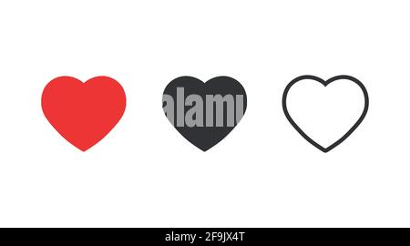 Herz-Symbol-Set. Einfache Vektorgrafik für Herzformen. Stock Vektor