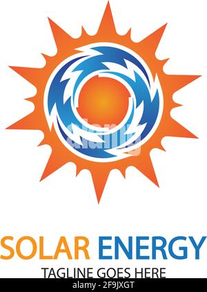Sun Solar Energy Logo Design Vorlage. Solar Tech Logo Designs Stock Vektor
