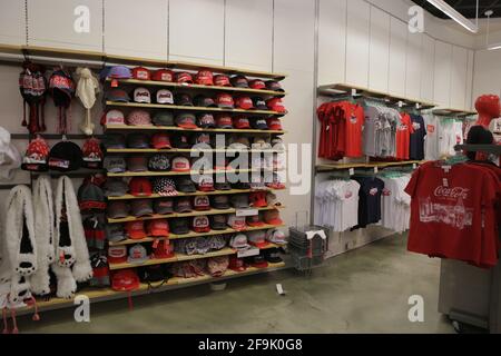 Las Vegas, NV, USA, 2.09.2020 - Coca-Cola Store und Geschäft auf dem Strip Interior Stockfoto