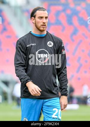 Bologna, Italien. April 2021. Simone Bastoni (Spezia) während Bologna FC vs Spezia Calcio, Italienische Fußballserie EIN Spiel in Bologna, Italien, April 18 2021 Kredit: Unabhängige Fotoagentur/Alamy Live Nachrichten Stockfoto