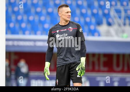 Bologna, Italien. April 2021. Lukasz Skorupski (Bologna) während Bologna FC vs Spezia Calcio, Italienische Fußballserie EIN Spiel in Bologna, Italien, April 18 2021 Kredit: Unabhängige Fotoagentur/Alamy Live Nachrichten Stockfoto