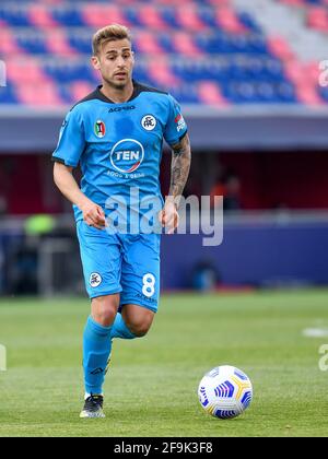 Bologna, Italien. April 2021. Matteo Ricci (Spezia) während Bologna FC vs Spezia Calcio, Italienische Fußballserie EIN Spiel in Bologna, Italien, April 18 2021 Kredit: Unabhängige Fotoagentur/Alamy Live Nachrichten Stockfoto