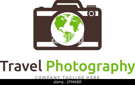 Logo Deisgn Vektor-Reisefotografie Stock Vektor
