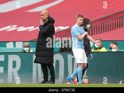 KEVIN DE BRUYNE INJURY, CHELSEA FC V MANCHESTER CITY FC, 2021 Stockfoto