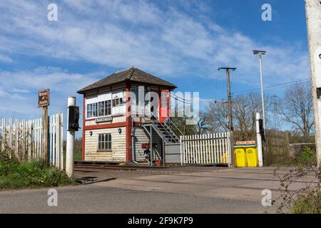 Uffington Signalbox, Uffington, Stamford, Lincolnshire, England Stockfoto