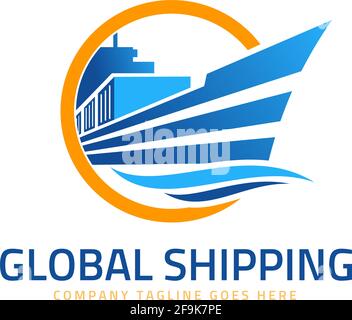 Logo Deisgn Vector Global Shipping Stock Vektor