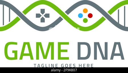 Logo Deisgn Vektor-Spiel-Dna Stock Vektor