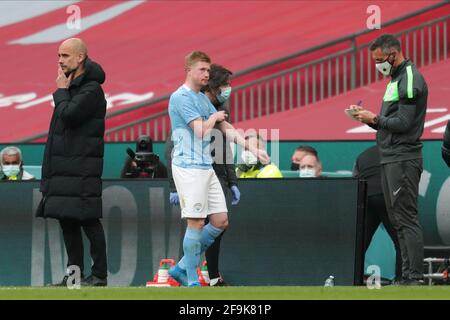 PEP GUARDIOLA, KEVIN DE BRUYNE, CHELSEA FC V MANCHESTER CITY FC, 2021 Stockfoto