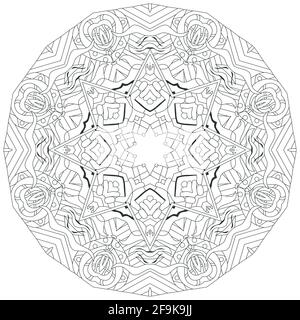 Vektor Erwachsenen Coloring Book Texturen. -Handgemalte Design. Erwachsenen Anti-Stress-Malvorlagen. Schwarz / weiß handgezeichnete Abbildung zum Färben von bo Stock Vektor